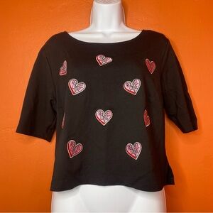 Torrid By Rebel Wilson Women's Hearts Cropped Short Sleeve Blouse